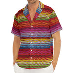 Colorful Mexican Woven Pattern Print Men's Deep V-Neck Shirt