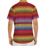 Colorful Mexican Woven Pattern Print Men's Deep V-Neck Shirt