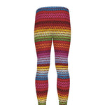 Colorful Mexican Woven Pattern Print Men's leggings