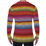 Colorful Mexican Woven Pattern Print Men's Long Sleeve T-Shirt