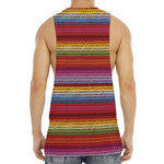 Colorful Mexican Woven Pattern Print Men's Muscle Tank Top