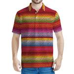 Colorful Mexican Woven Pattern Print Men's Polo Shirt