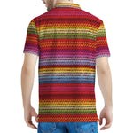 Colorful Mexican Woven Pattern Print Men's Polo Shirt