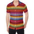 Colorful Mexican Woven Pattern Print Men's Shirt
