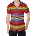 Colorful Mexican Woven Pattern Print Men's Shirt