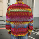 Colorful Mexican Woven Pattern Print Men's Shirt Jacket