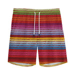 Colorful Mexican Woven Pattern Print Men's Sports Shorts