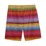 Colorful Mexican Woven Pattern Print Men's Sports Shorts