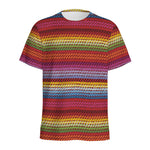 Colorful Mexican Woven Pattern Print Men's Sports T-Shirt