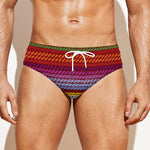 Colorful Mexican Woven Pattern Print Men's Swim Briefs