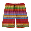 Colorful Mexican Woven Pattern Print Men's Swim Trunks