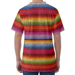 Colorful Mexican Woven Pattern Print Men's Velvet T-Shirt