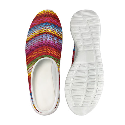 Colorful Mexican Woven Pattern Print Mesh Casual Shoes