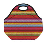 Colorful Mexican Woven Pattern Print Neoprene Lunch Bag