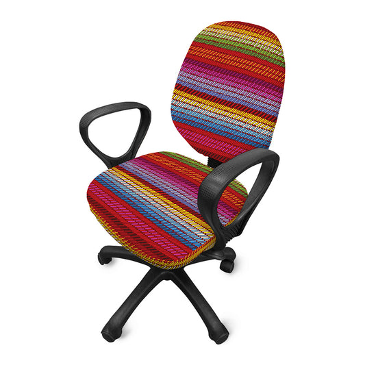 Colorful Mexican Woven Pattern Print Office Chair Cover