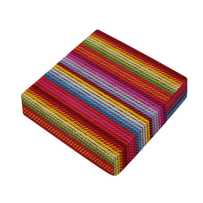 Colorful Mexican Woven Pattern Print Outdoor Seat Cushion Cover