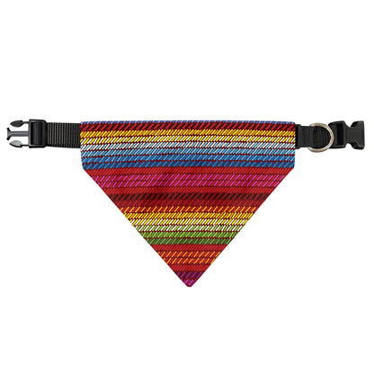 Colorful Mexican Woven Pattern Print Over The Collar Dog Bandana