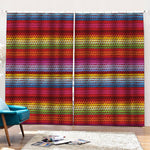 Colorful Mexican Woven Pattern Print Pencil Pleat Curtains