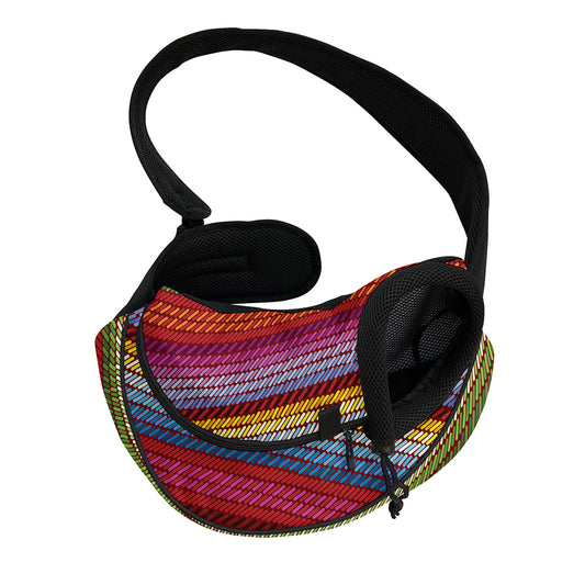 Colorful Mexican Woven Pattern Print Pet Sling Carrier