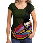 Colorful Mexican Woven Pattern Print Pet Sling Carrier