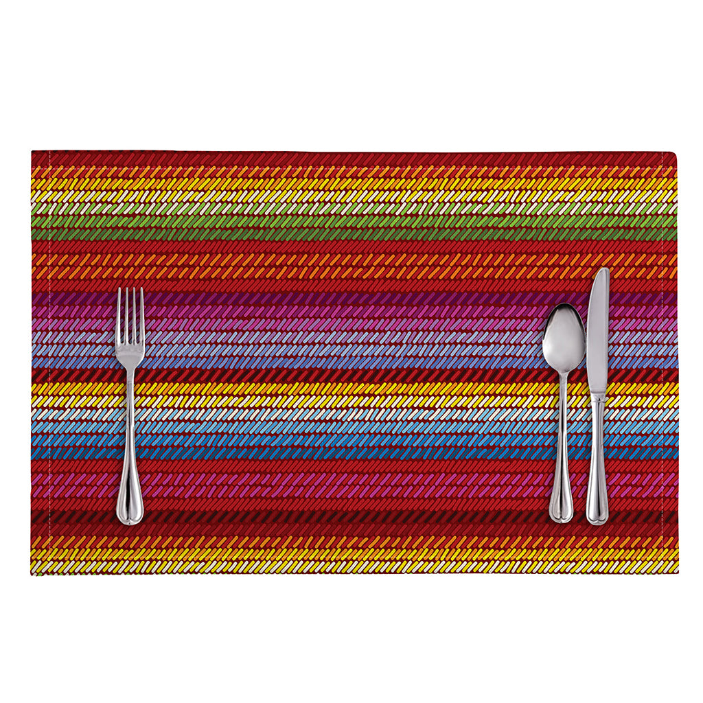 Colorful Mexican Woven Pattern Print Placemat