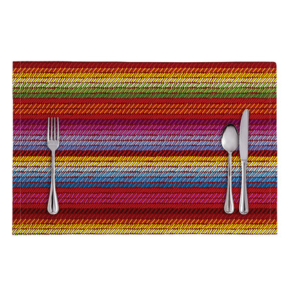 Colorful Mexican Woven Pattern Print Placemat