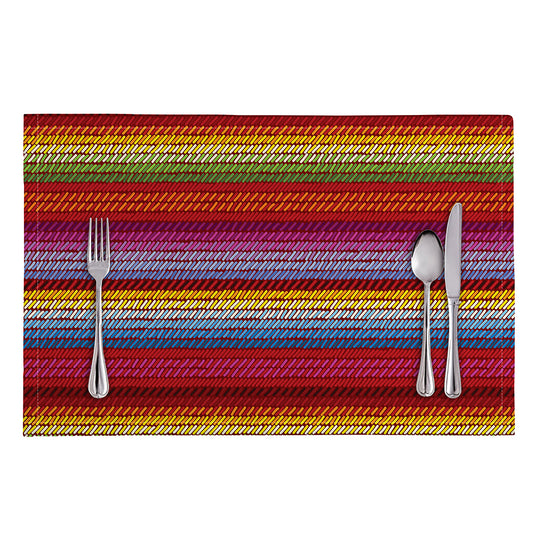 Colorful Mexican Woven Pattern Print Placemat