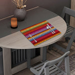 Colorful Mexican Woven Pattern Print Placemat