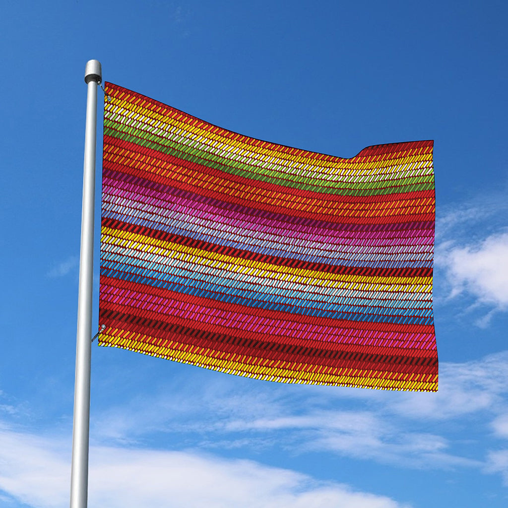 Colorful Mexican Woven Pattern Print Polyester Flag