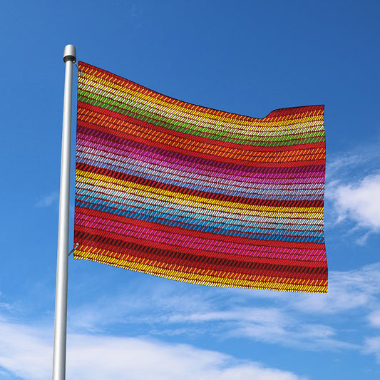 Colorful Mexican Woven Pattern Print Polyester Flag