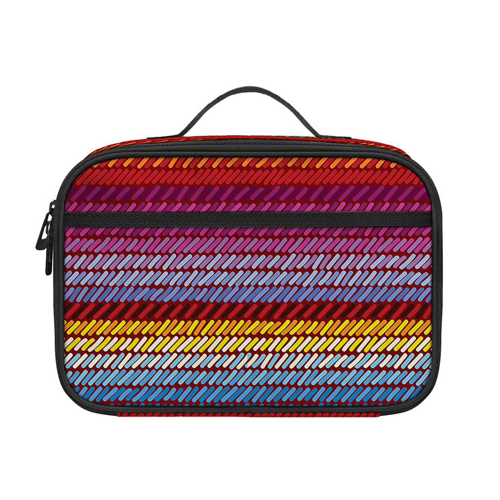 Colorful Mexican Woven Pattern Print Portable Lunch Bag