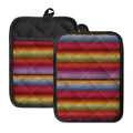 Colorful Mexican Woven Pattern Print Pot Holders With Pocket