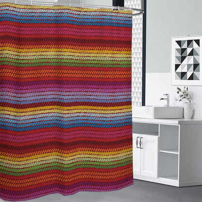 Colorful Mexican Woven Pattern Print Premium Shower Curtain