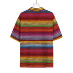 Colorful Mexican Woven Pattern Print Rayon Hawaiian Shirt