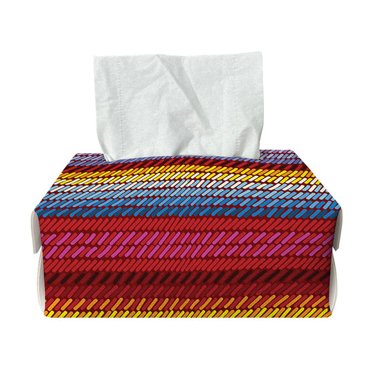 Colorful Mexican Woven Pattern Print Rectangle Tissue Box Cover