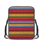 Colorful Mexican Woven Pattern Print Rectangular Crossbody Bag