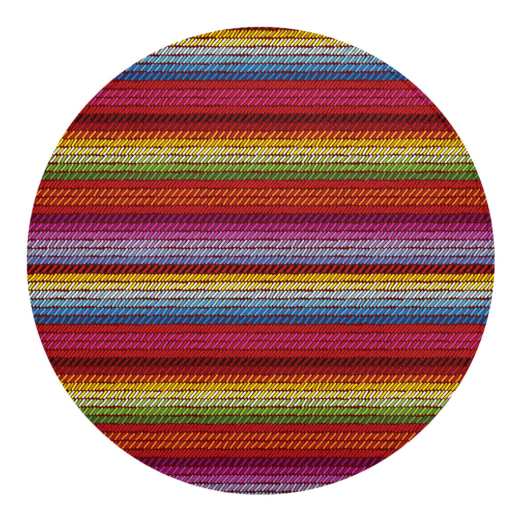 Colorful Mexican Woven Pattern Print Round Blanket