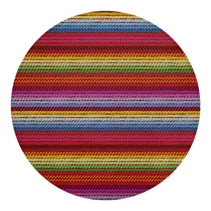 Colorful Mexican Woven Pattern Print Round Blanket