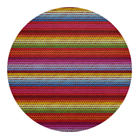 Colorful Mexican Woven Pattern Print Round Blanket