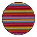 Colorful Mexican Woven Pattern Print Round Floor Mat