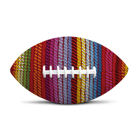 Colorful Mexican Woven Pattern Print Rugby Ball