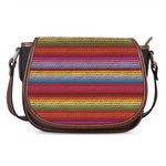Colorful Mexican Woven Pattern Print Saddle Bag