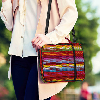Colorful Mexican Woven Pattern Print Shoulder Strap Bible Bag