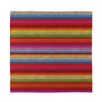 Colorful Mexican Woven Pattern Print Silk Bandana