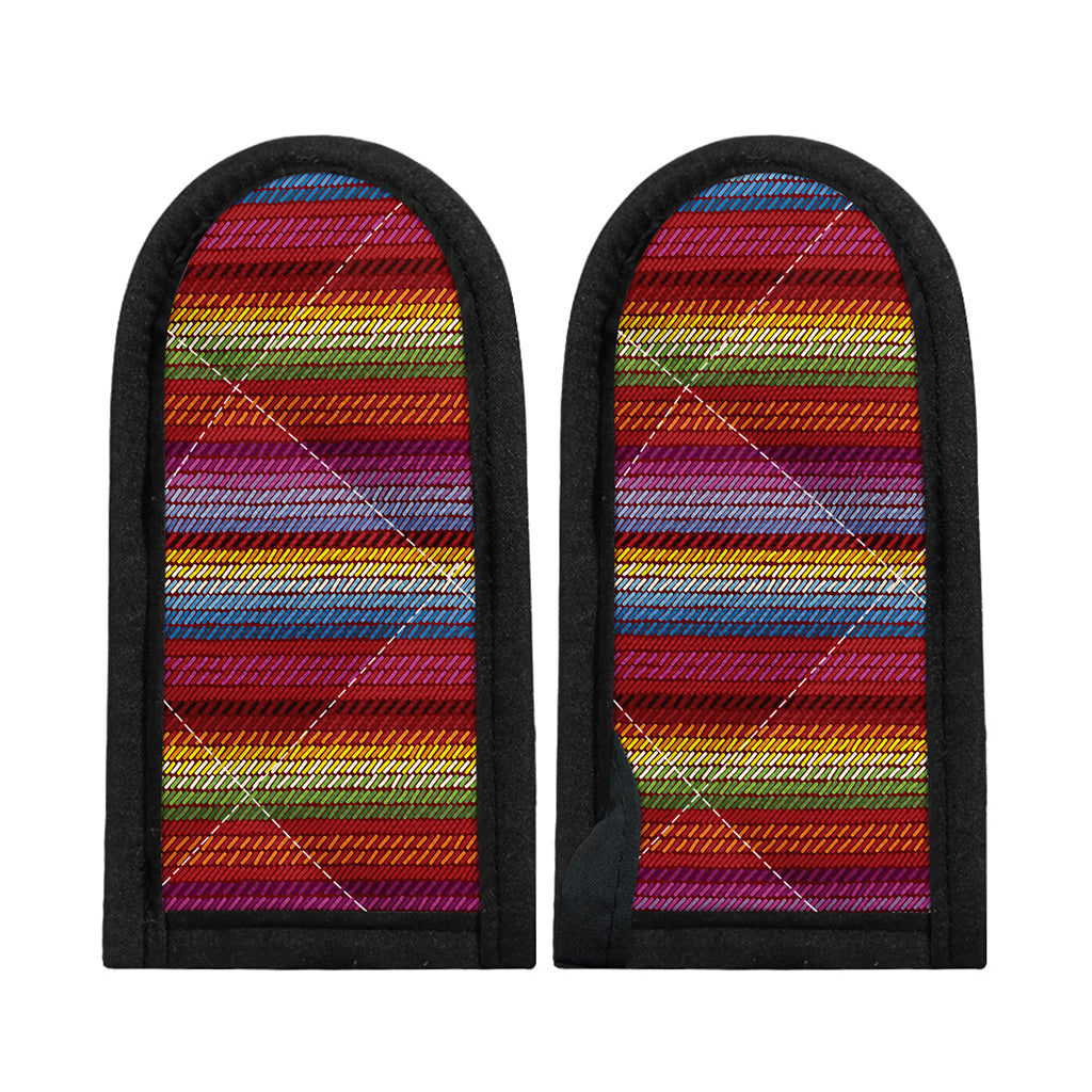 Colorful Mexican Woven Pattern Print Skillet Handle Cover