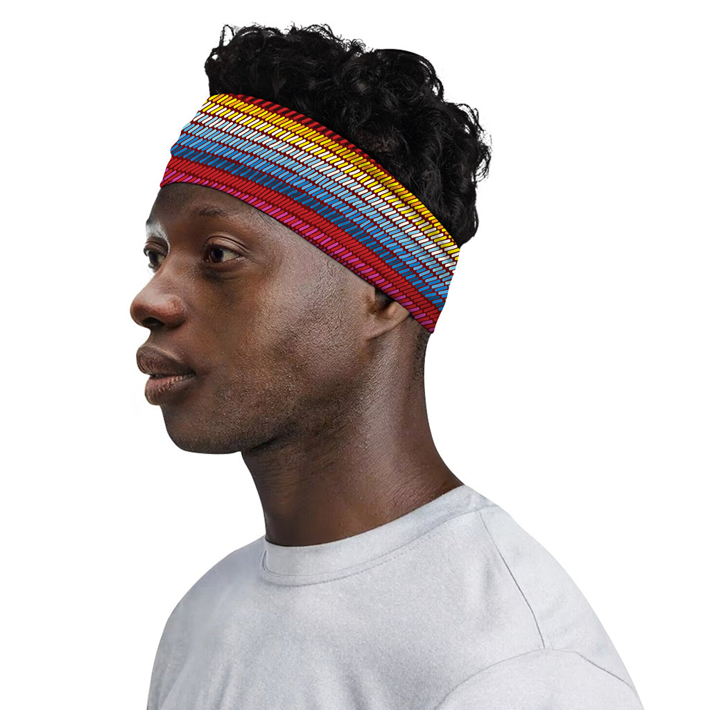 Colorful Mexican Woven Pattern Print Sports Headband