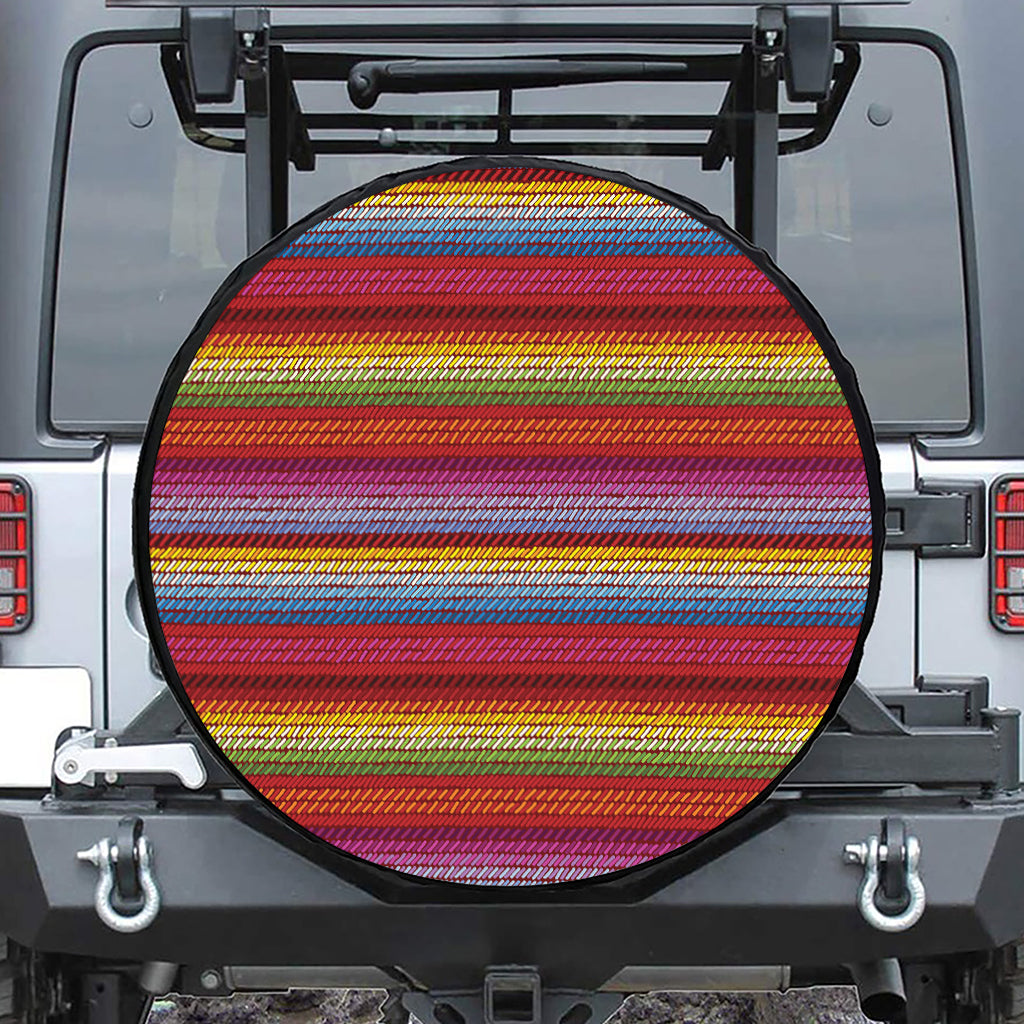 Colorful Mexican Woven Pattern Print Tire Cover
