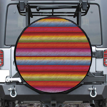 Colorful Mexican Woven Pattern Print Tire Cover