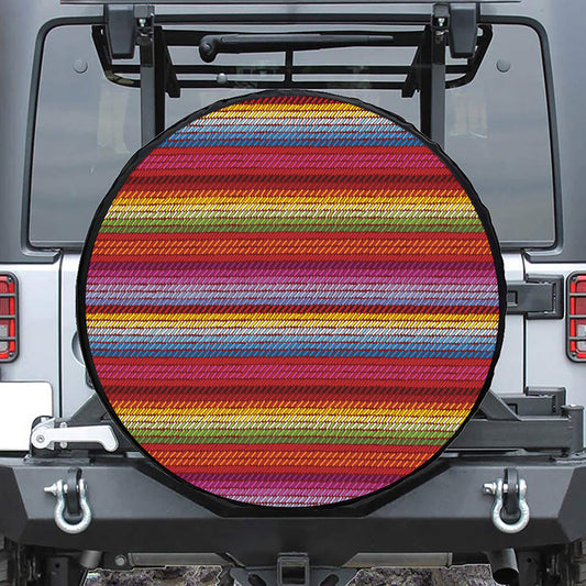 Colorful Mexican Woven Pattern Print Tire Cover