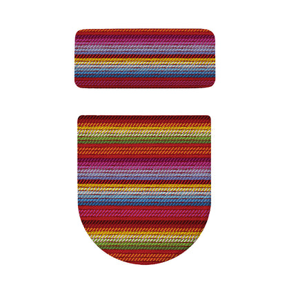 Colorful Mexican Woven Pattern Print Toilet Lid And Tank Cover Set
